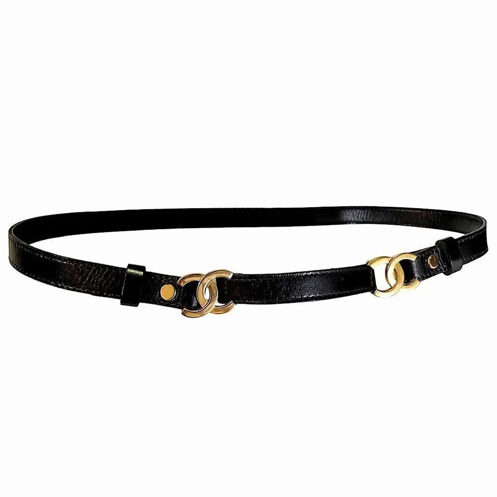 CHANEL Vintage Circa 90’s Interlocking double Gold-Tone CC Logo Closures |75mm|